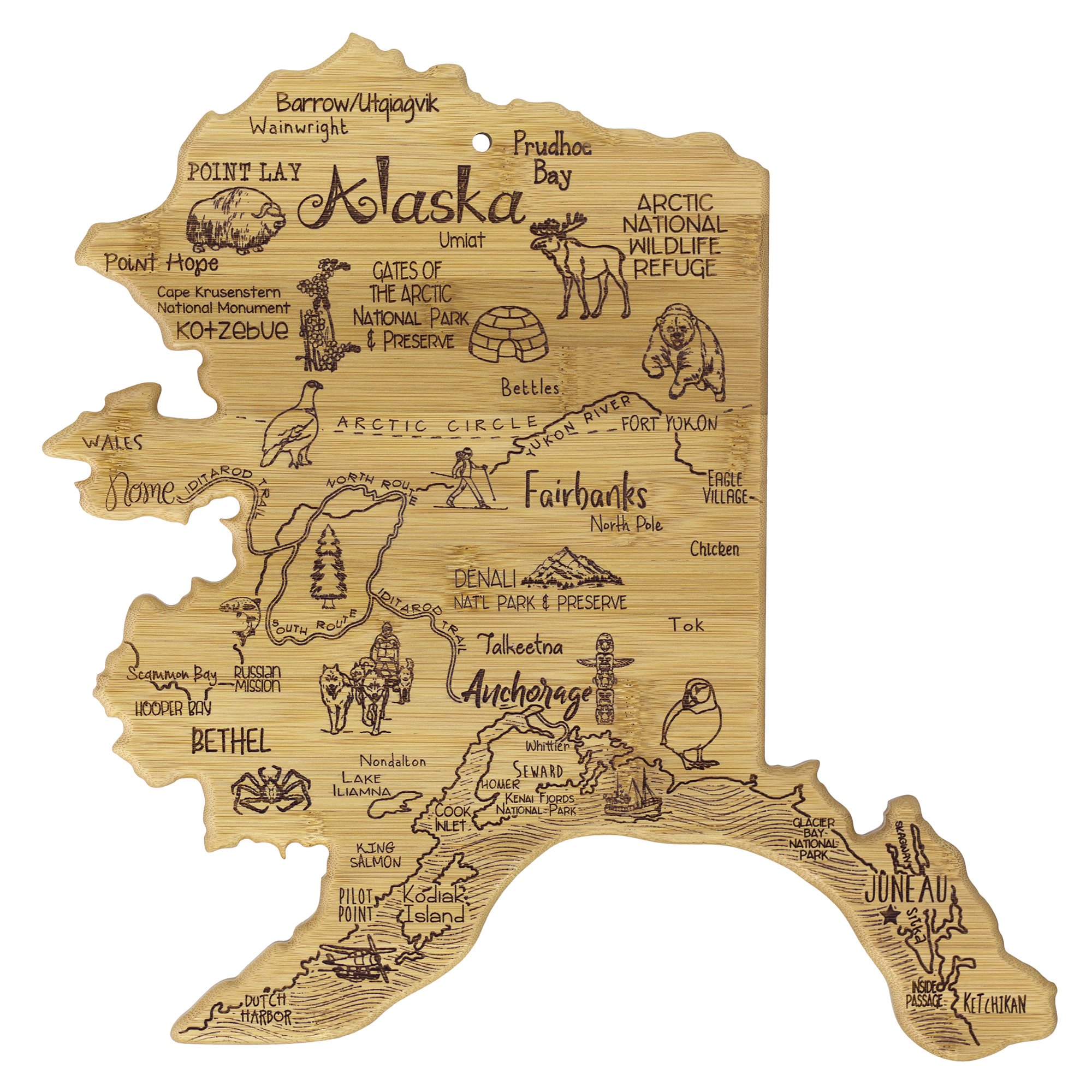 Destination Alaska Cutting & Serving Board 10