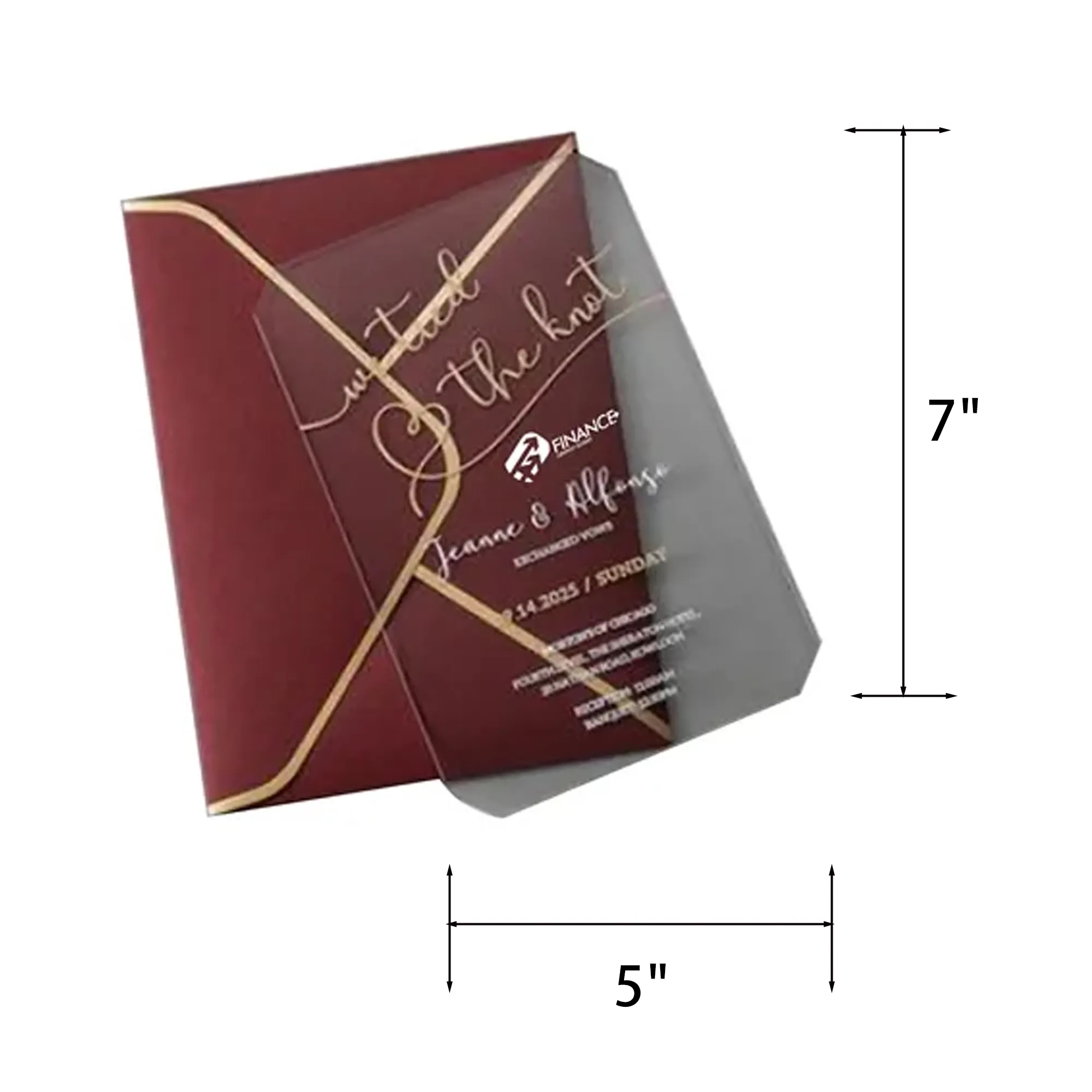 5" X 7" Clear Acrylic Invitations 2