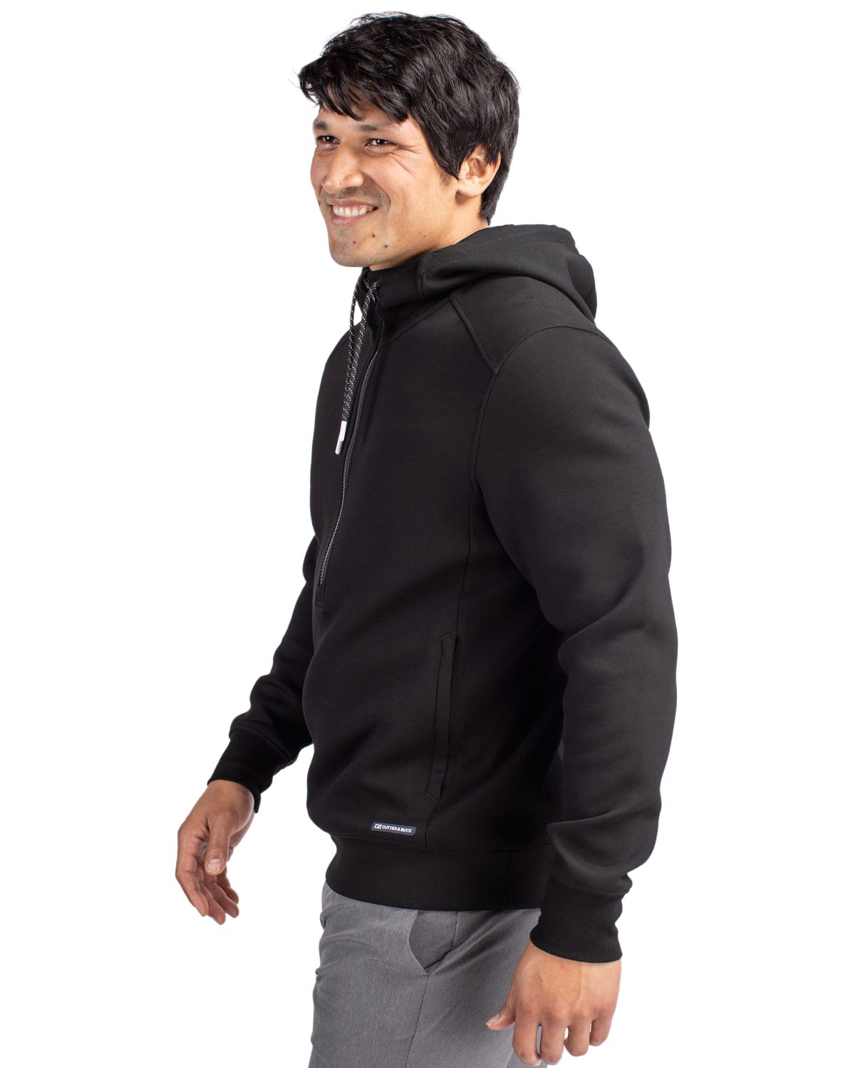 Roam Eco Half Zip Recycled Mens Hooded Pullover