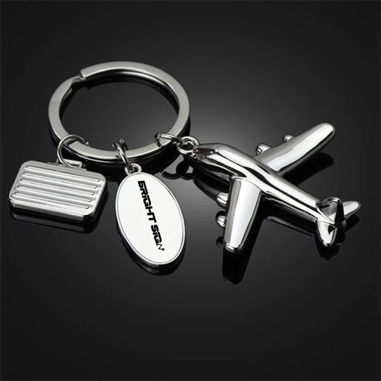 Airplane & Luggage Charm Keychain 3