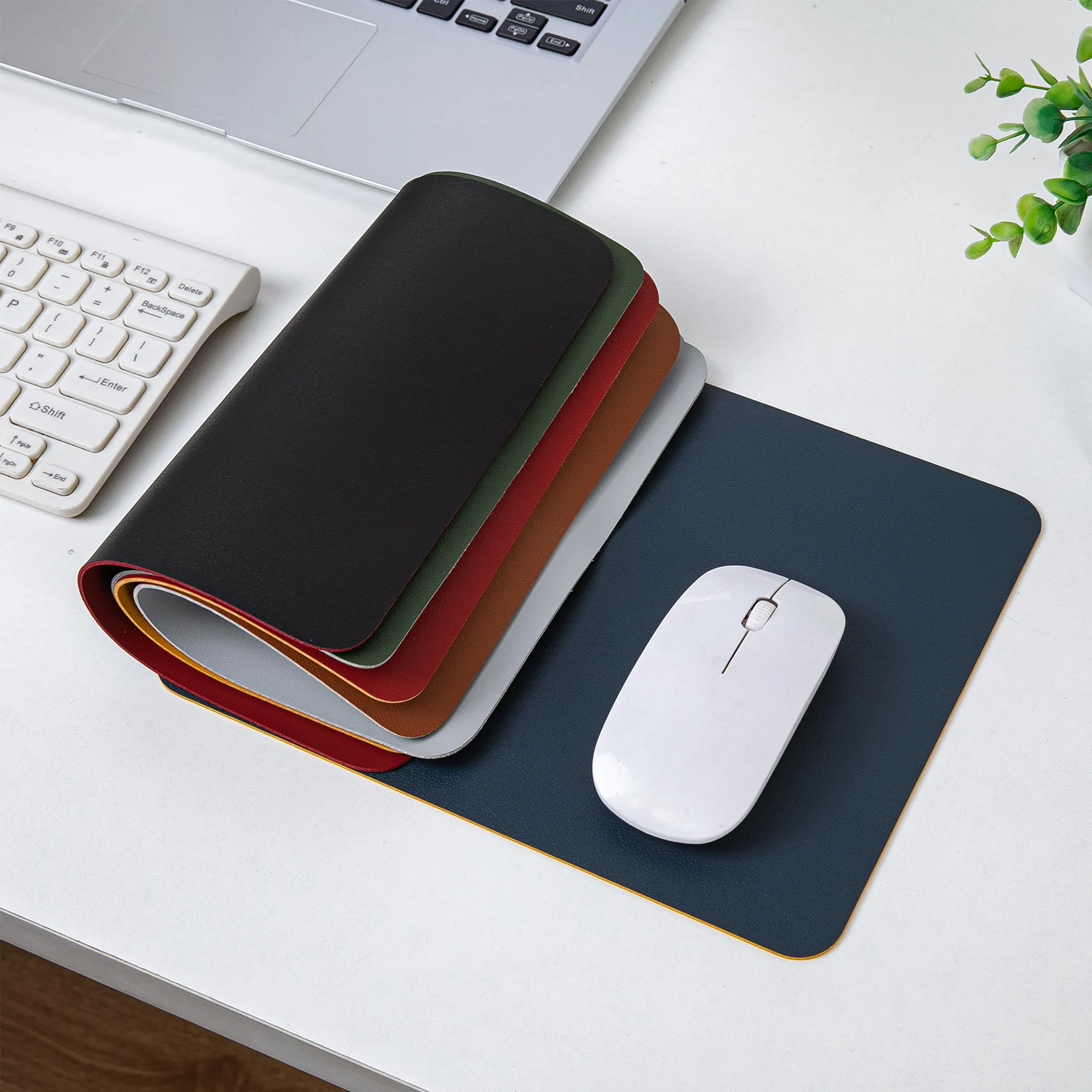 MOQ 50 Dual Sided Leather Mouse Pad Office Gaming Desk Mat 4