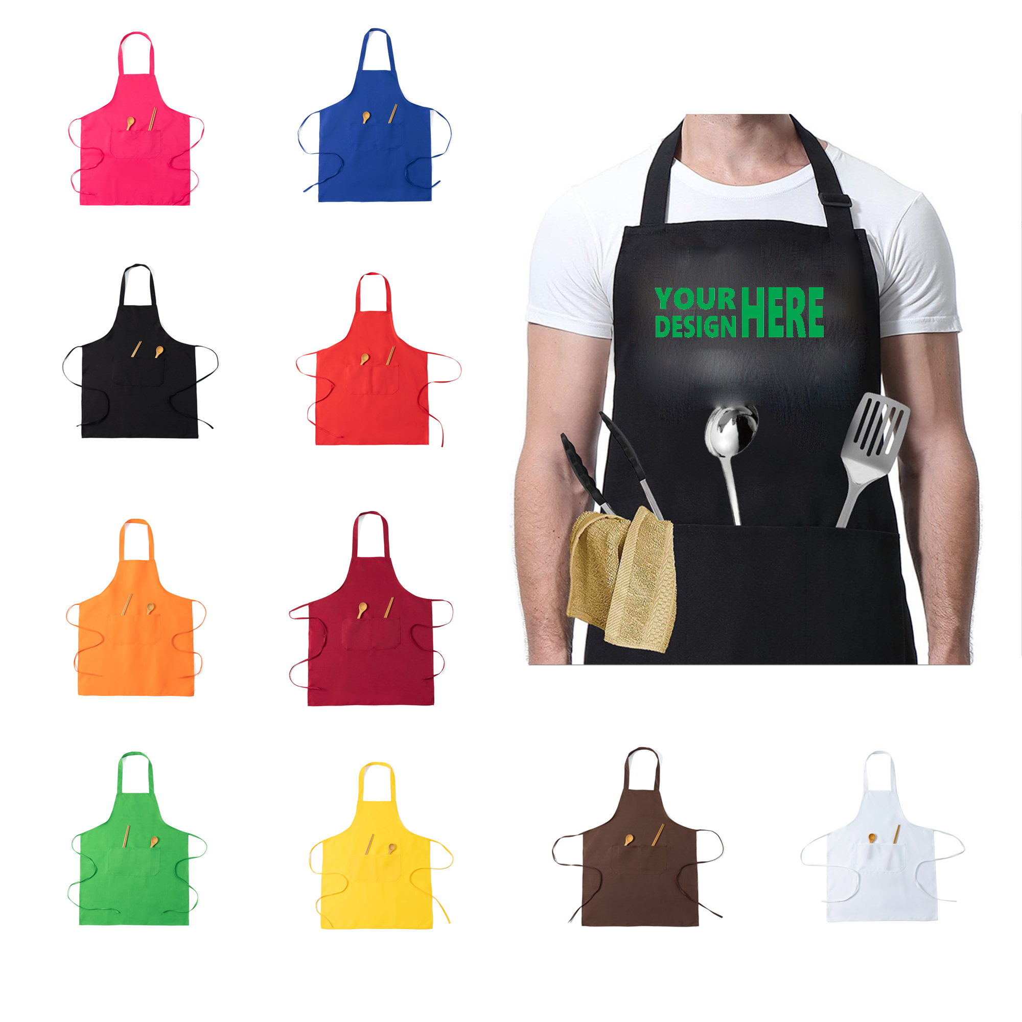 Polyester Unisex Kitchen Apron MOQ 50 2