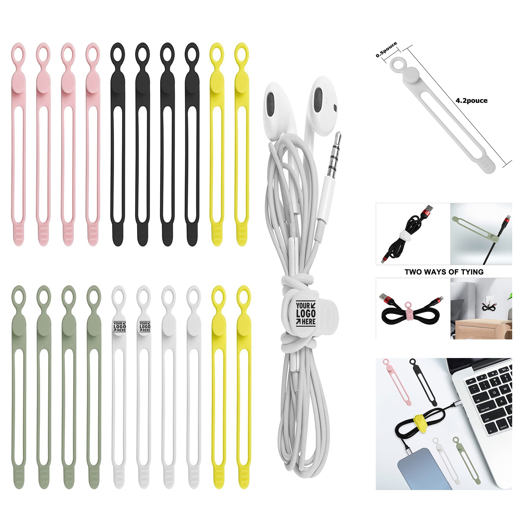 Silicone Cable Straps Wire Organizer 2