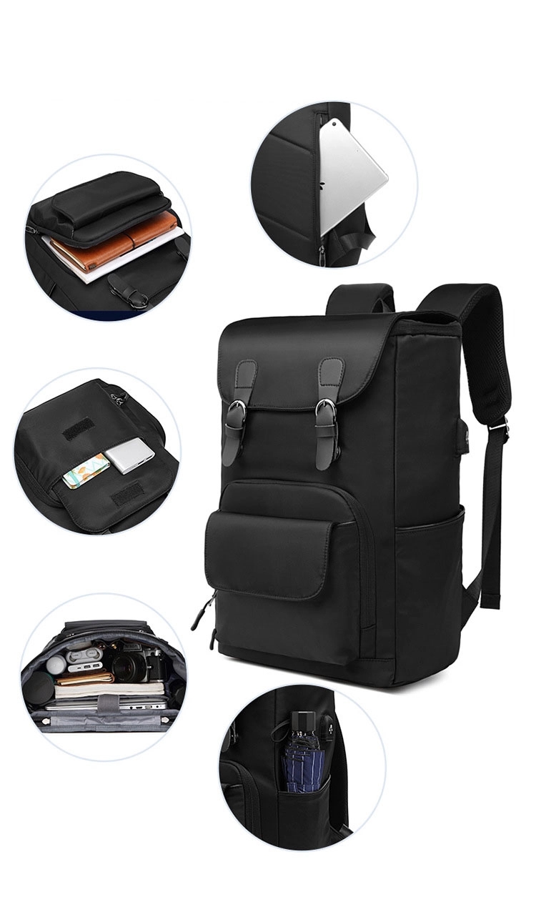 Custom Men's Sports Waterproof Laptop Bags with USB Port 8