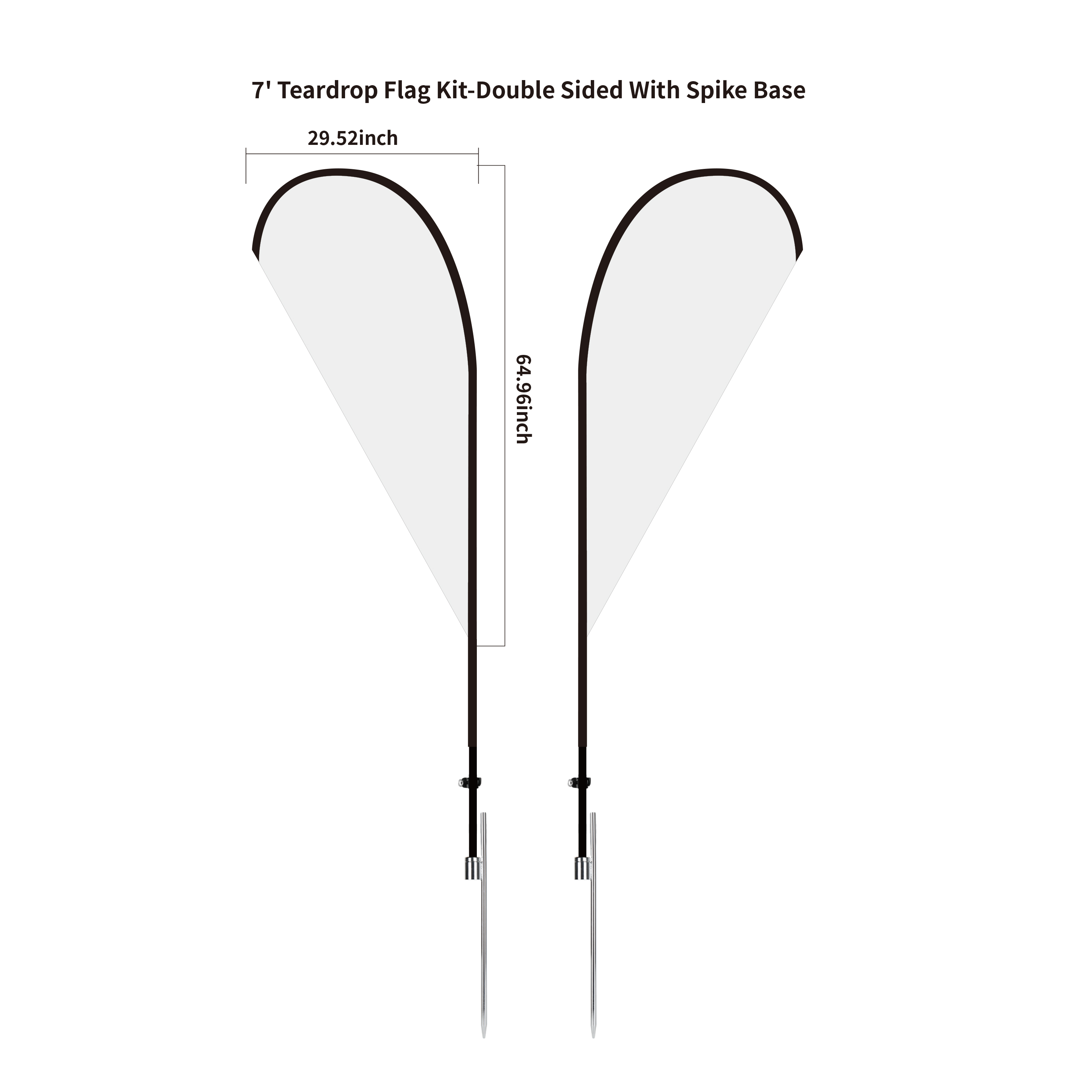 7' Teardrop Flag Kit-Double Sided With Optional Base 2