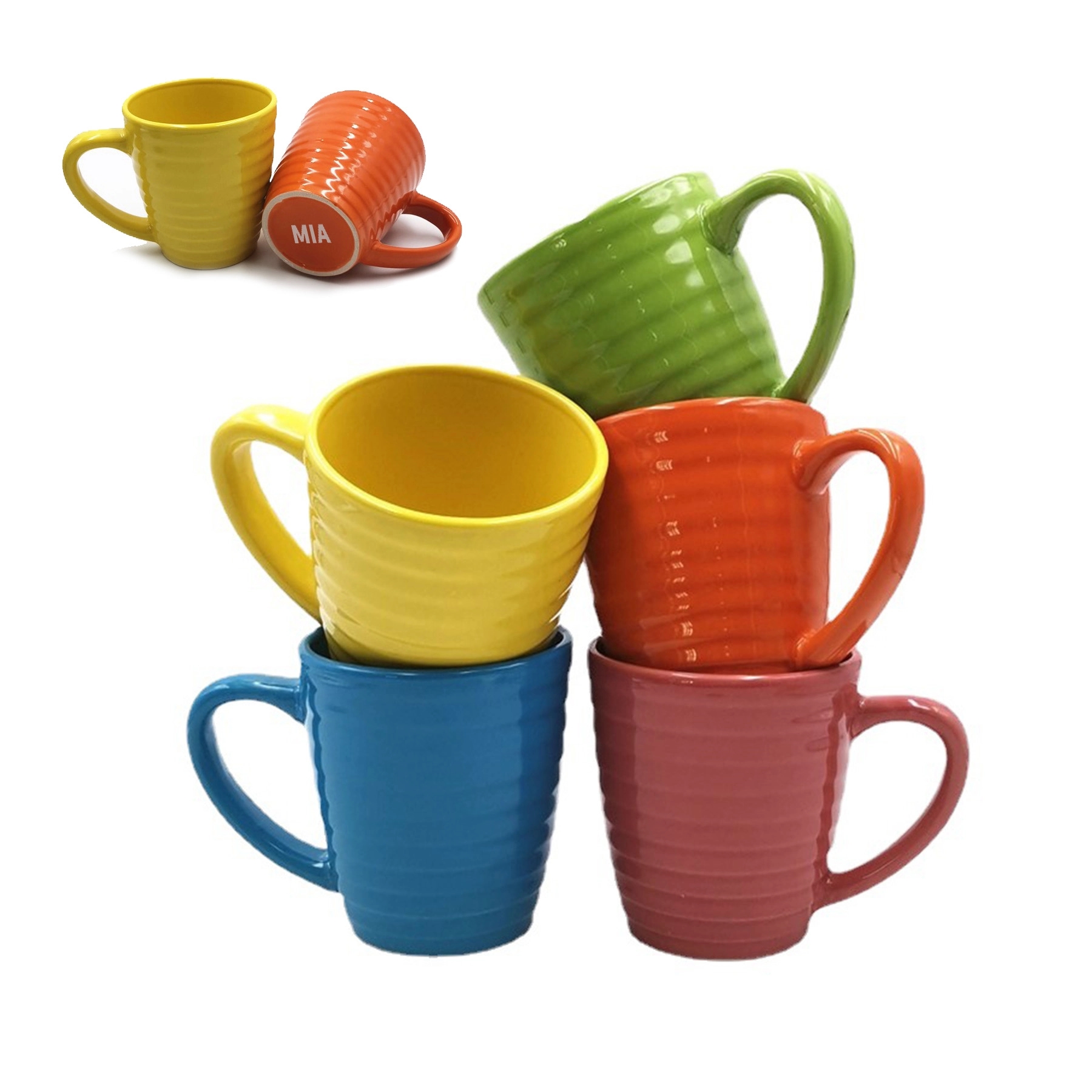 11 Oz Striped Embossed Mug 1
