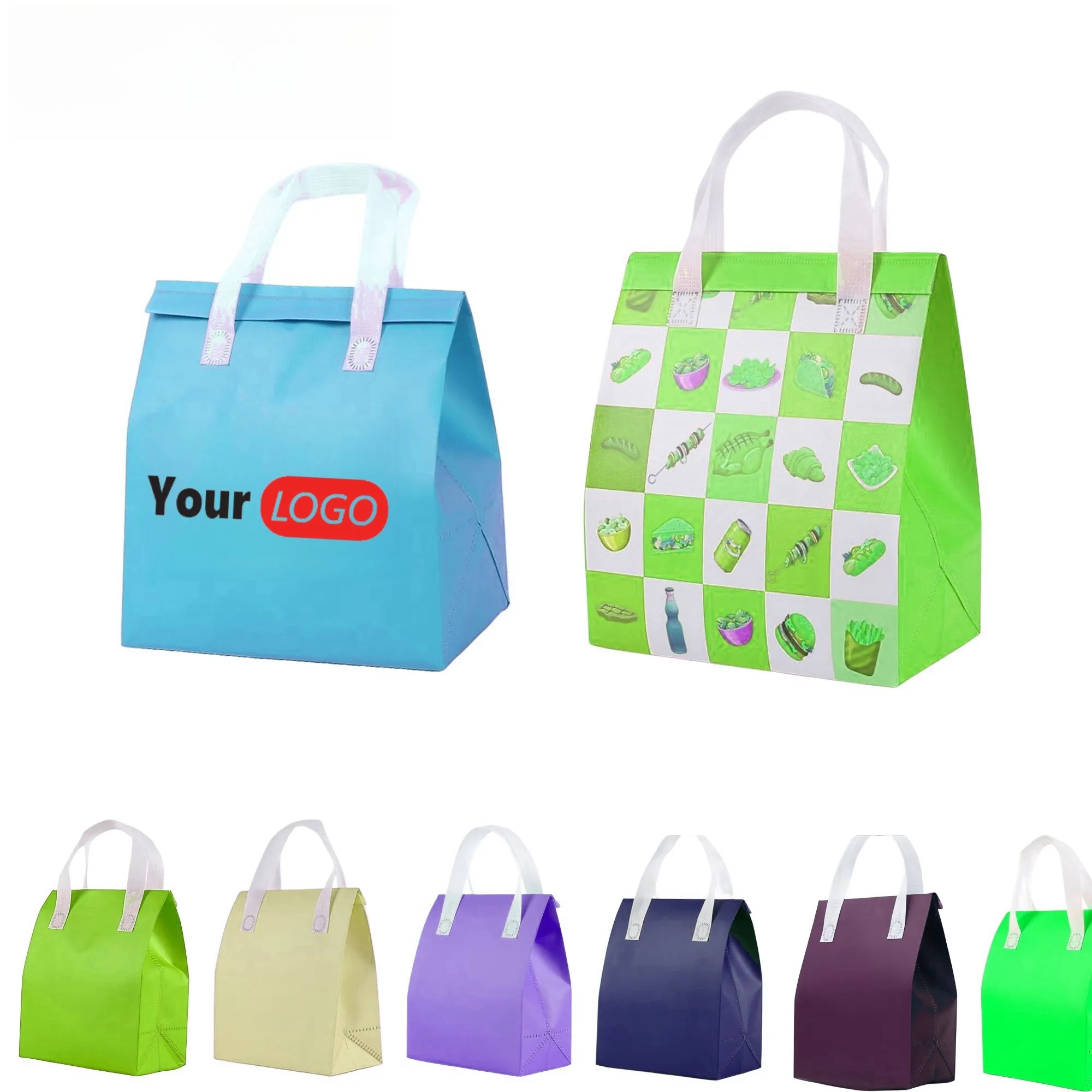 Custom Personal Logo Non-Woven Fabric Lunch Tote Bags 2