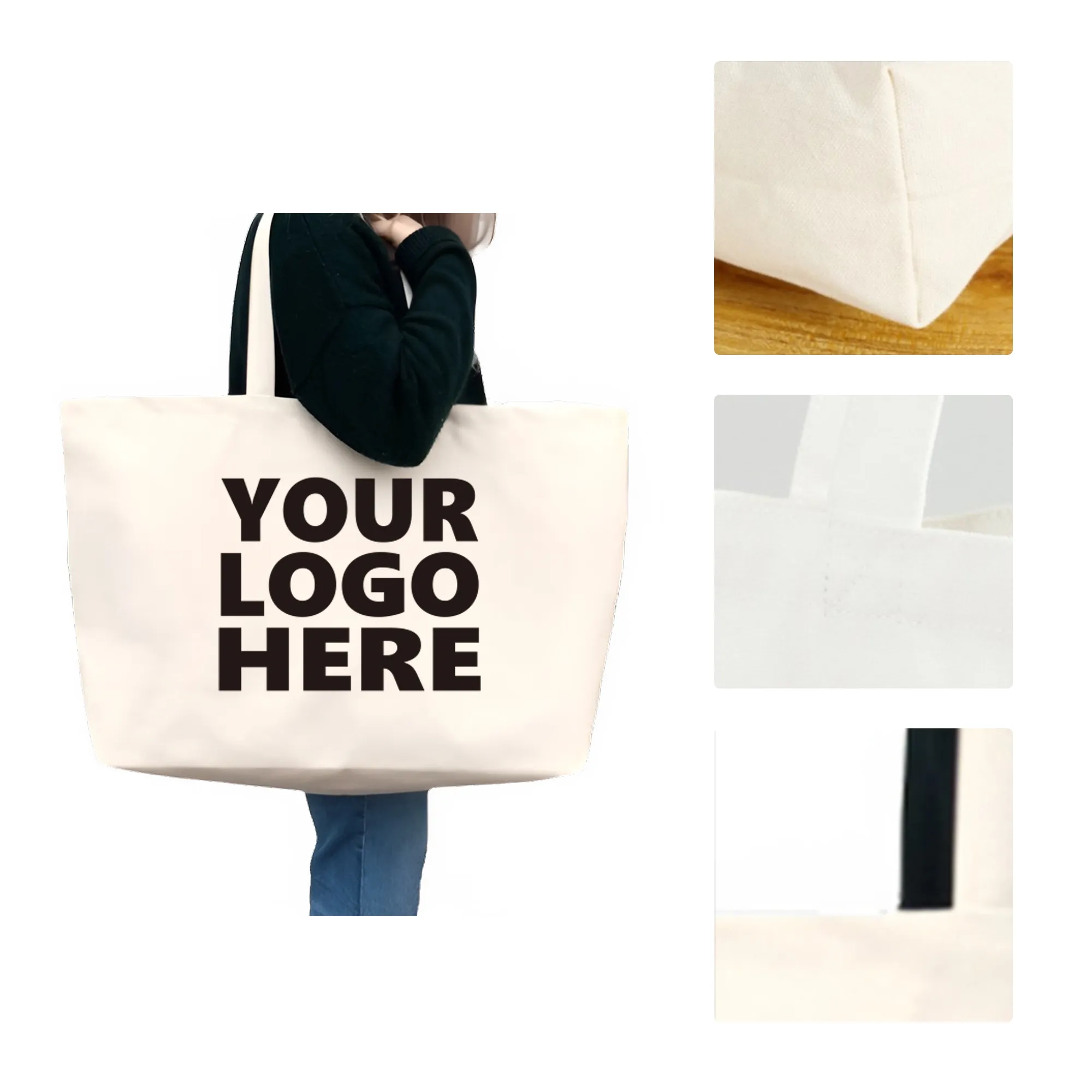 Extra Large Canvas Tote Bag, custom tote bag with logo imprint 2
