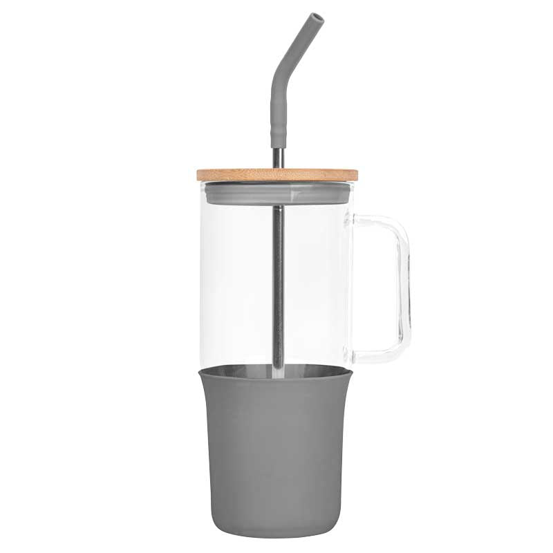 32oz. Glass Tumbler with Handle and Straw 7