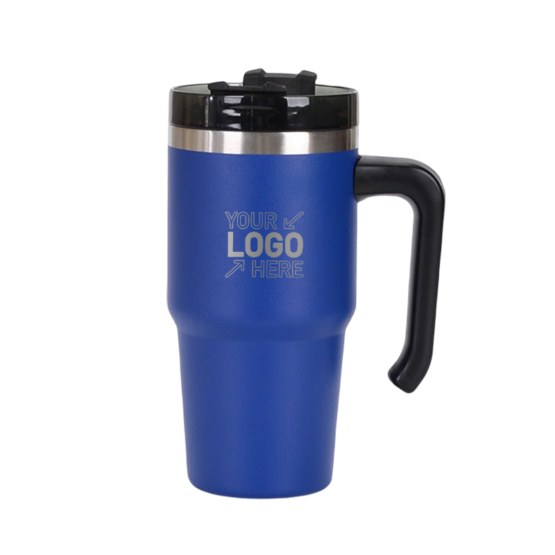 20 OZ Double Walls Stainless Steel Auto Tumbler With Straw And Handle 2