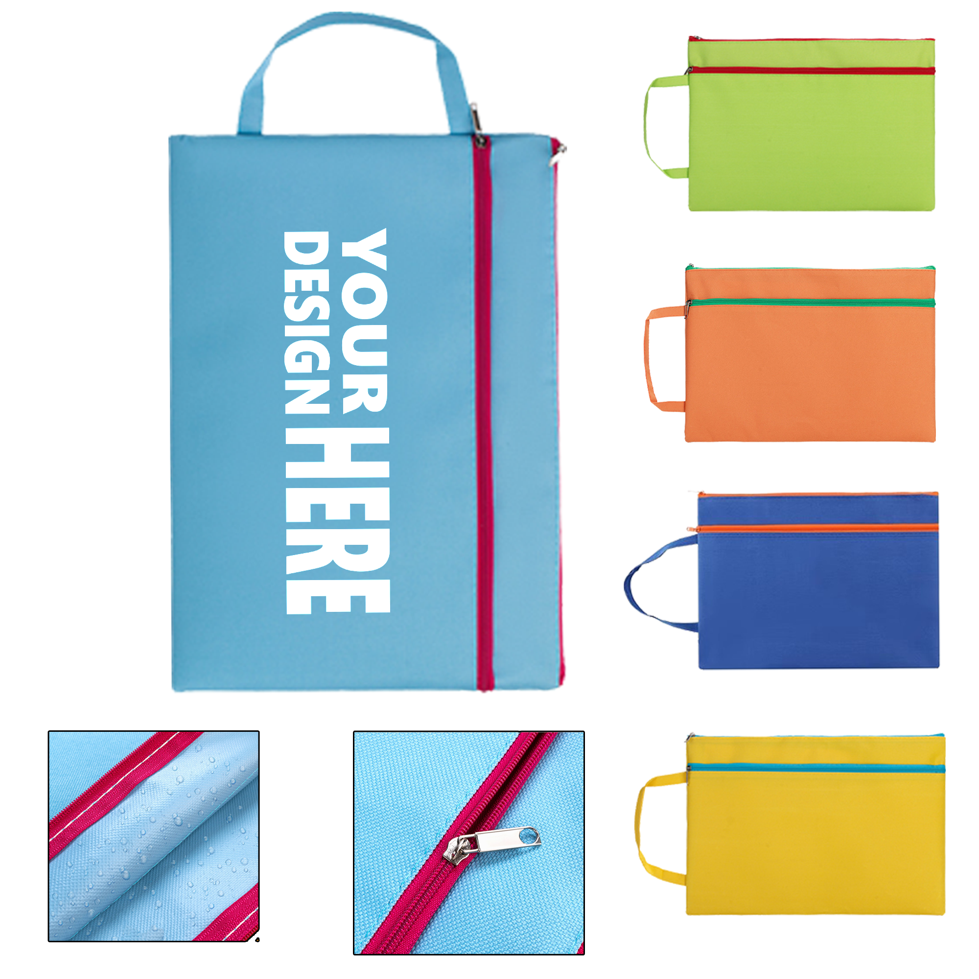 Oxford Cloth Double Layer Zipper File Bag 2