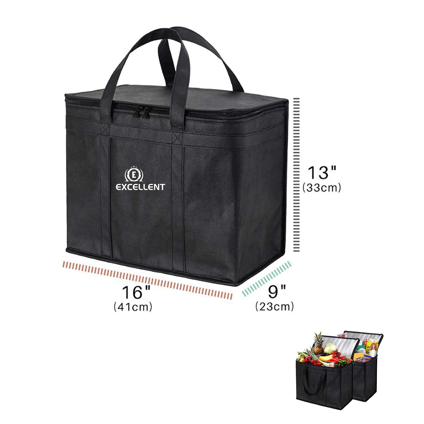 Black Non-Woven Lunch Cooler Bag 2