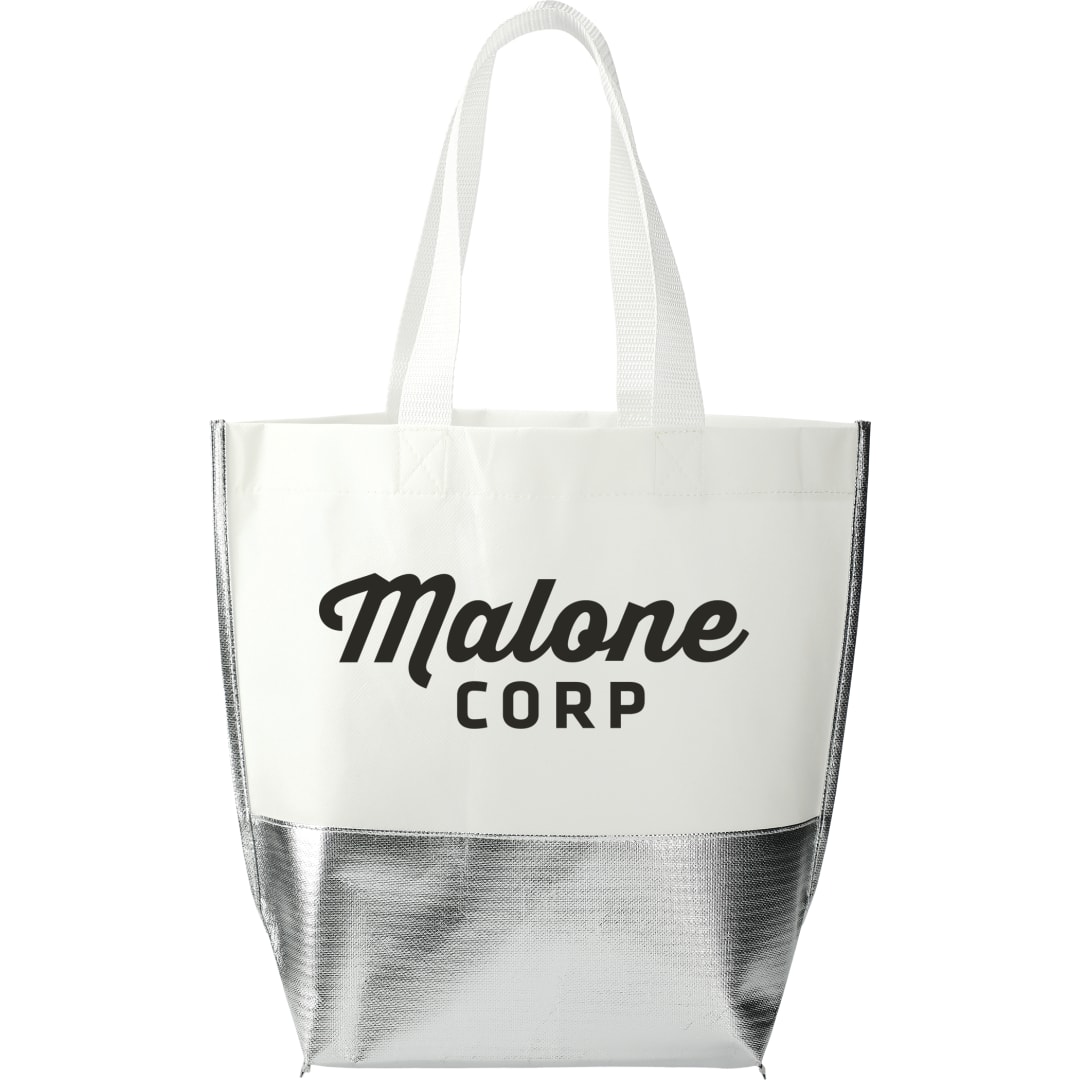 Large Laminated Metallic Bottom Tote 12