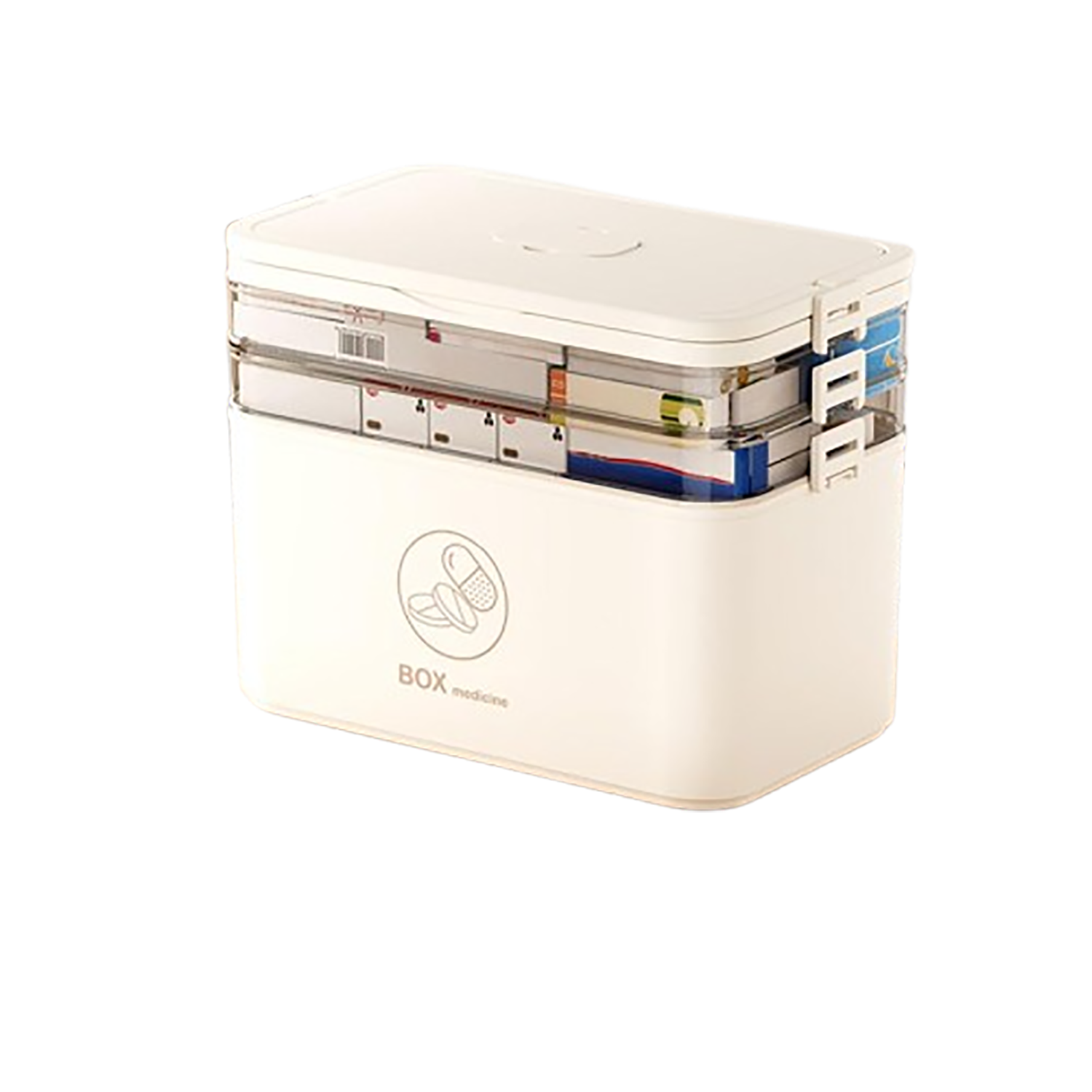 Three-Layer Large-Capacity Transparent Medicine Box 1