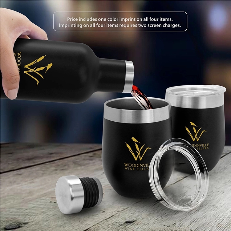 3 PC Stainless Wine Bottle & Tumbler Set 3