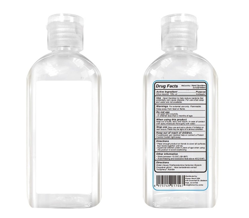 Hand Sanitizer Gel, 3.4 oz. - Blank 2