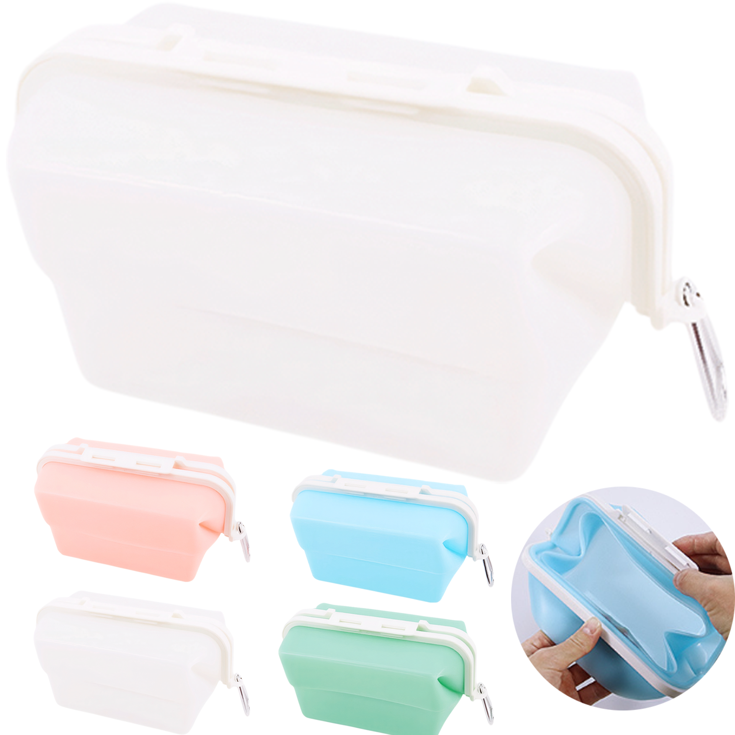 1.5L Collapsible Microwave Safe Silicone Food Storage Box 3