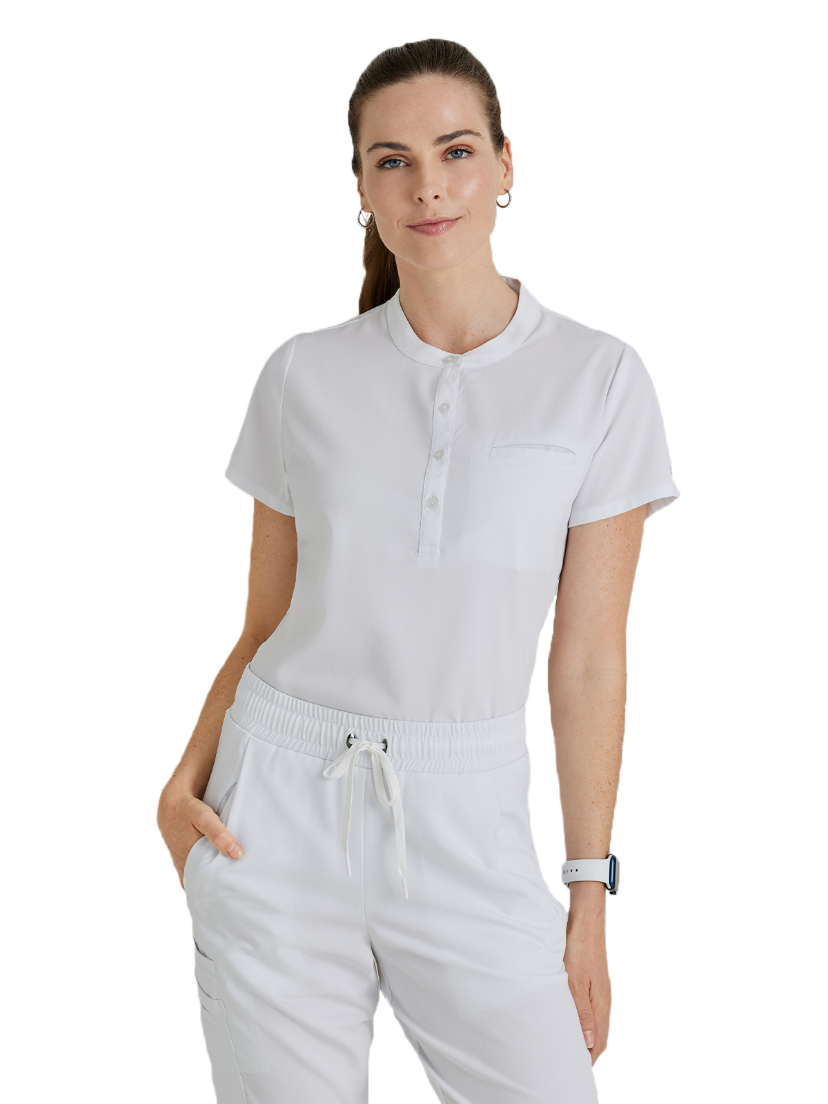 Barco Unify - Women's One-Pocket Henley Style Mission Scrub Top 10