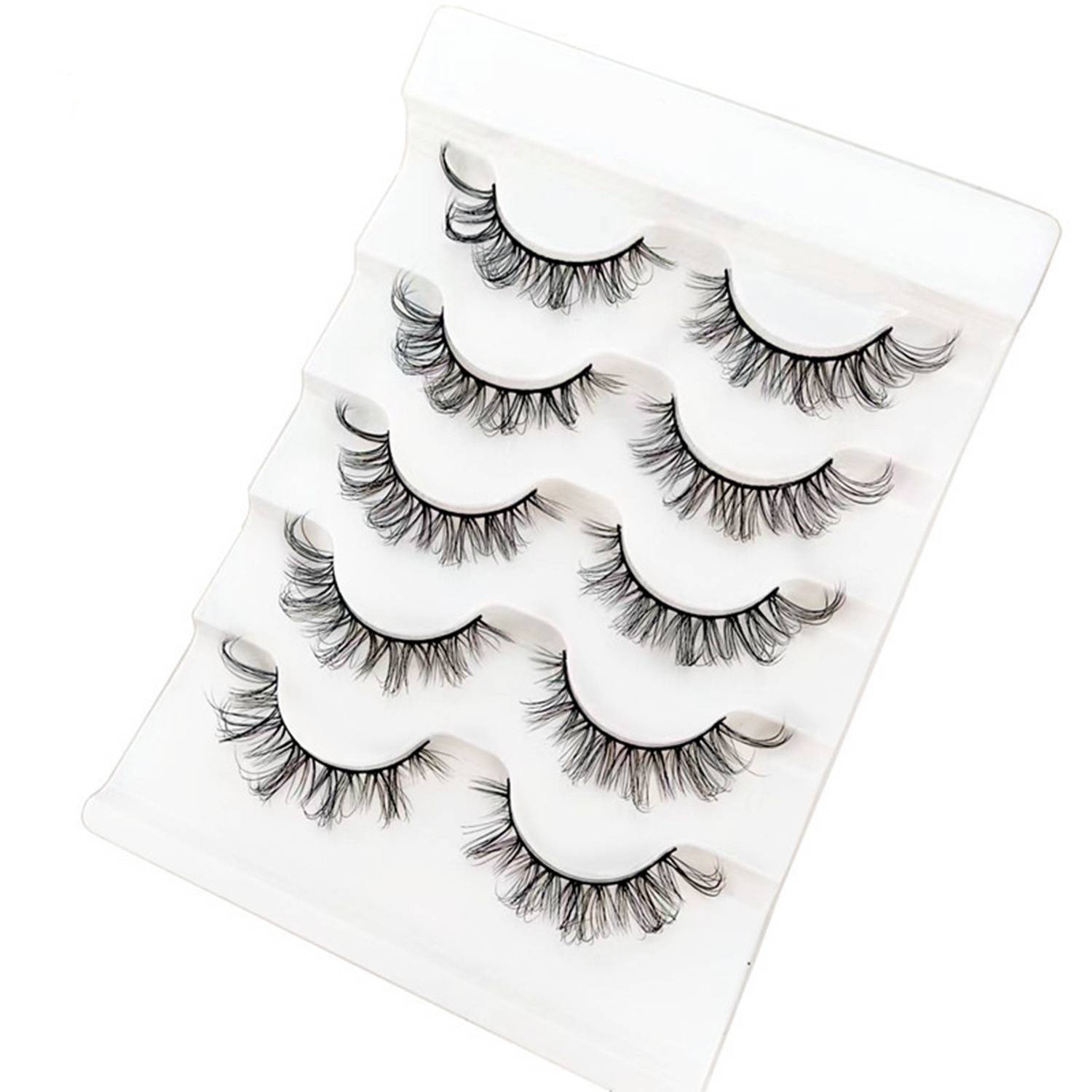 5 Pairs Clear Band False Eyelashes for Daily Use 5