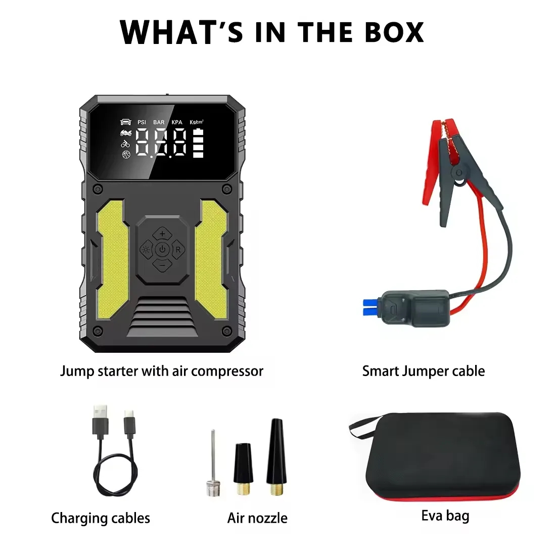 12V Jump Starter Power Bank With Air Compressor 4
