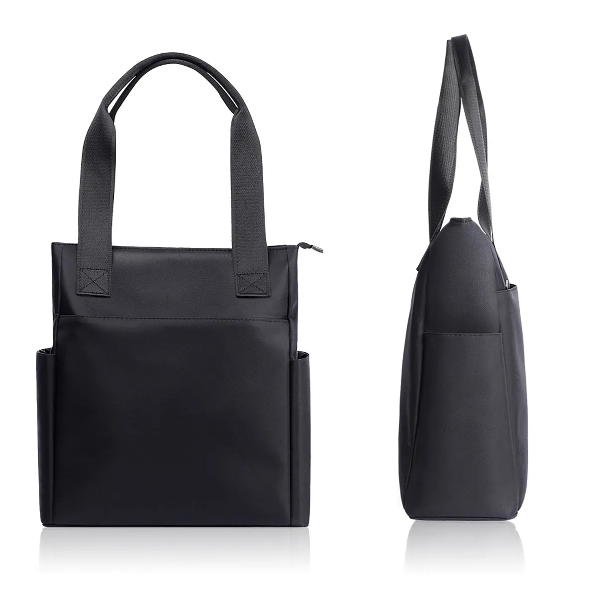 Printed Logo Lightweight Business Tote Purse with Zipper, custom tote bag with logo imprint 6