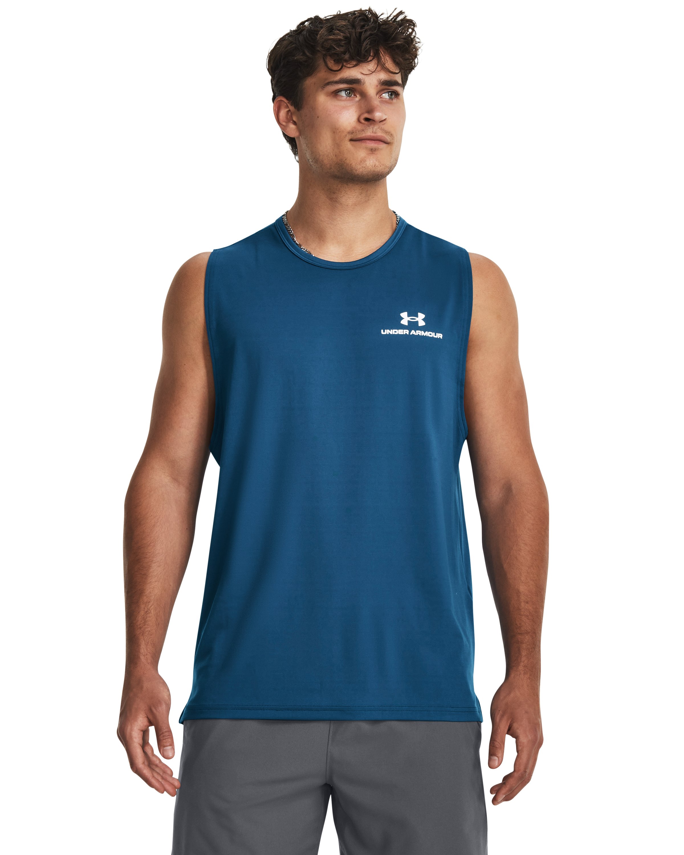 UA RUSH Energy Men's Sleeveless, custom athletic wear with logo imprint 8