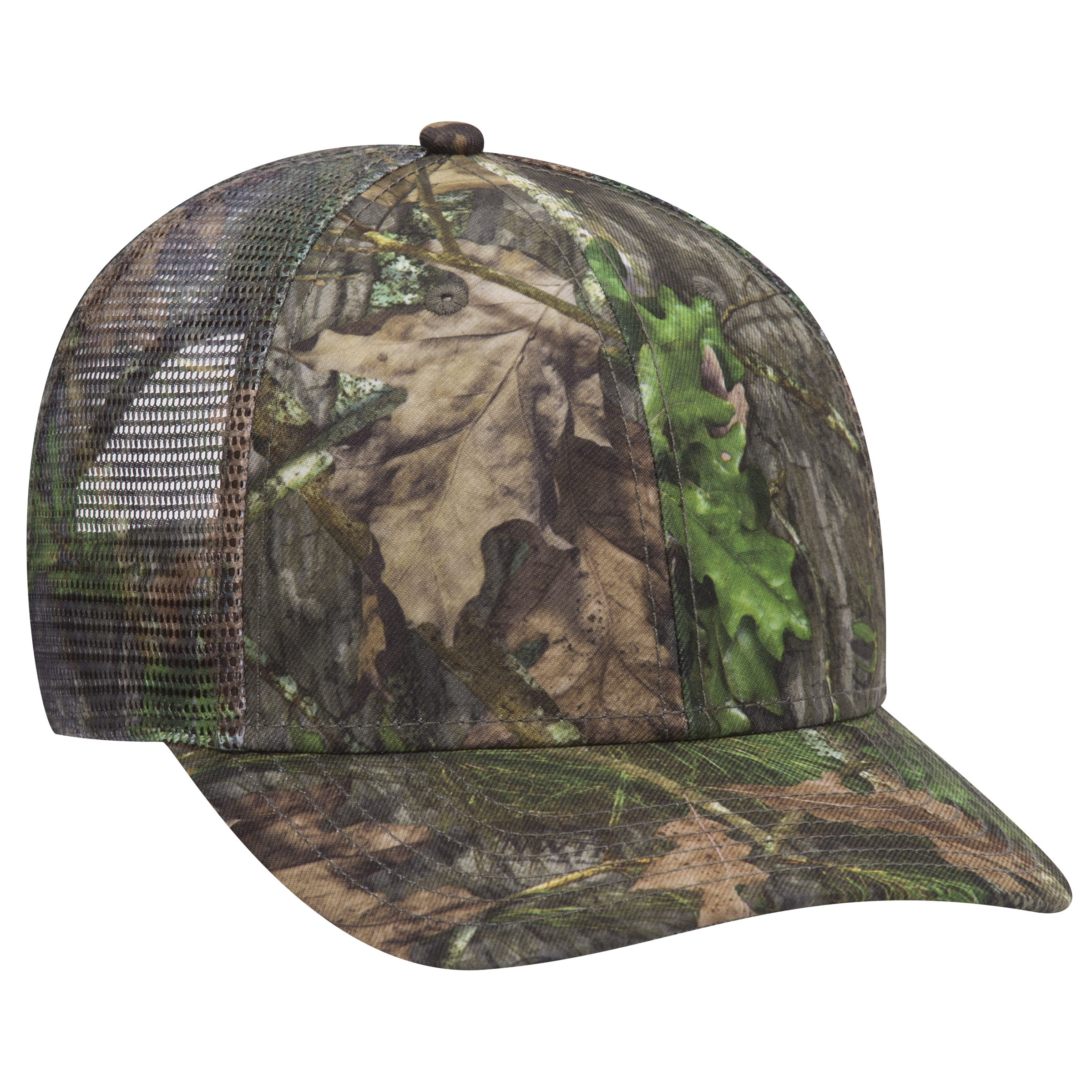 OTTO CAP® Mossy Oak Camouflage Superior Polyester Twill 6 Panel Low Profile Mesh Back Trucker Hat 1