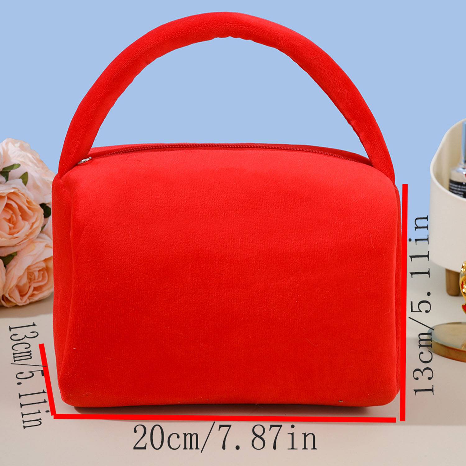 Women Large Capacity Lightweight Plush Soft Makeup Bag 7