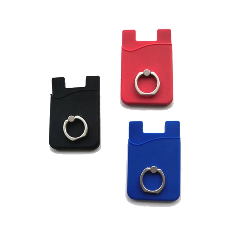 Silicone cell phone wallet card with Ring Grip 7