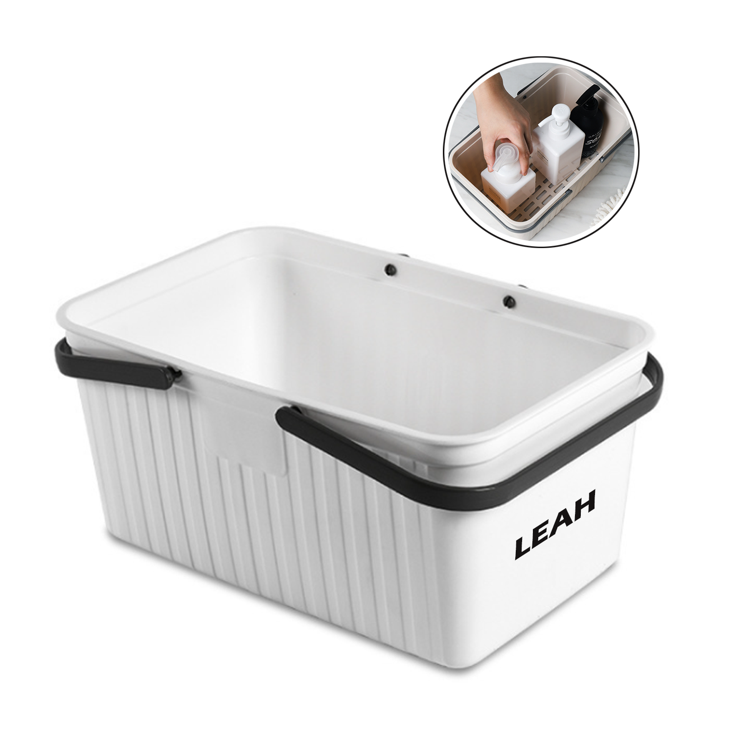 Plastic Bathroom Basket with Handle 2