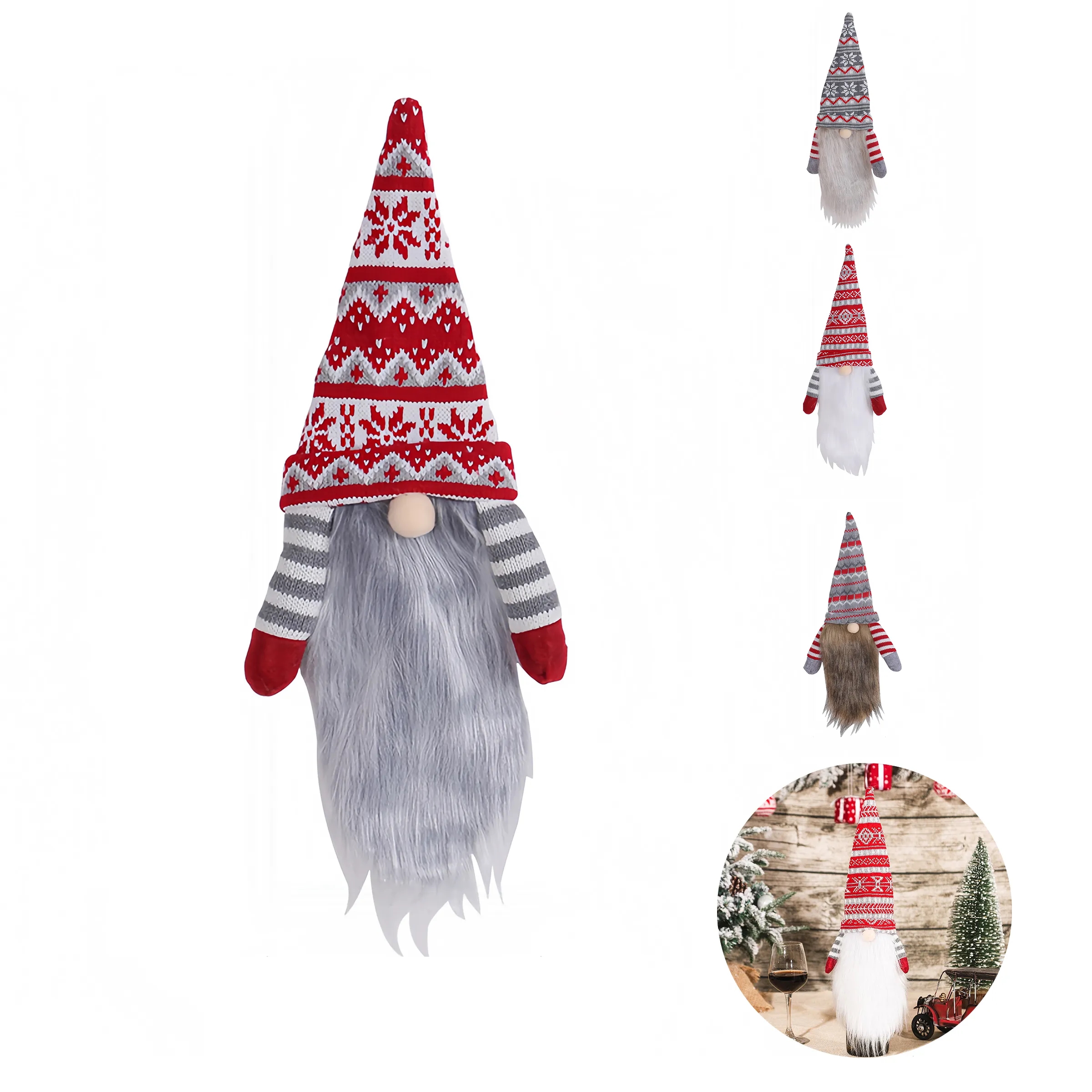 Fleece Christmas Decorative Wine Bottle Cover 6