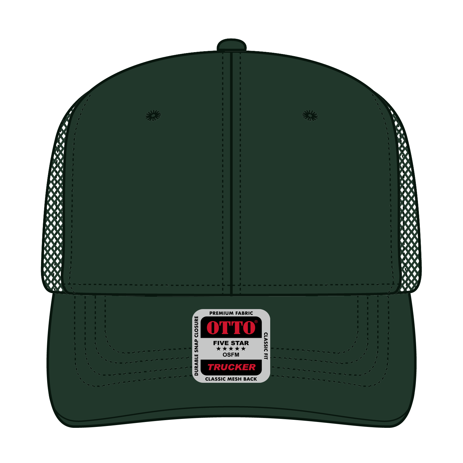 OTTO CAP® 6 Panel Mid Profile Mesh Back Trucker Hat 1