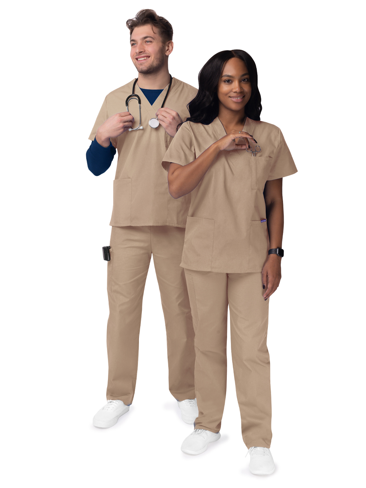 Adar - Sivvan - Unisex V-Neck Top Drawstring Pant Scrub Set 29