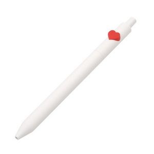 Elegant White Click Pen With Red Heart 10