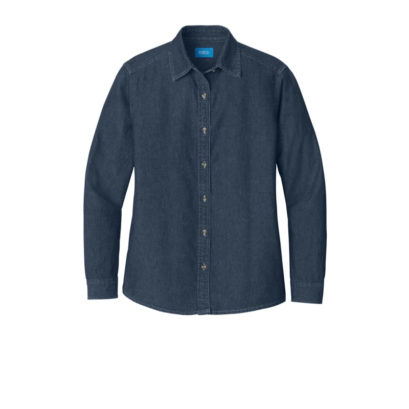 Port & Company Women's Long Sleeve Value Denim Shirt. 8