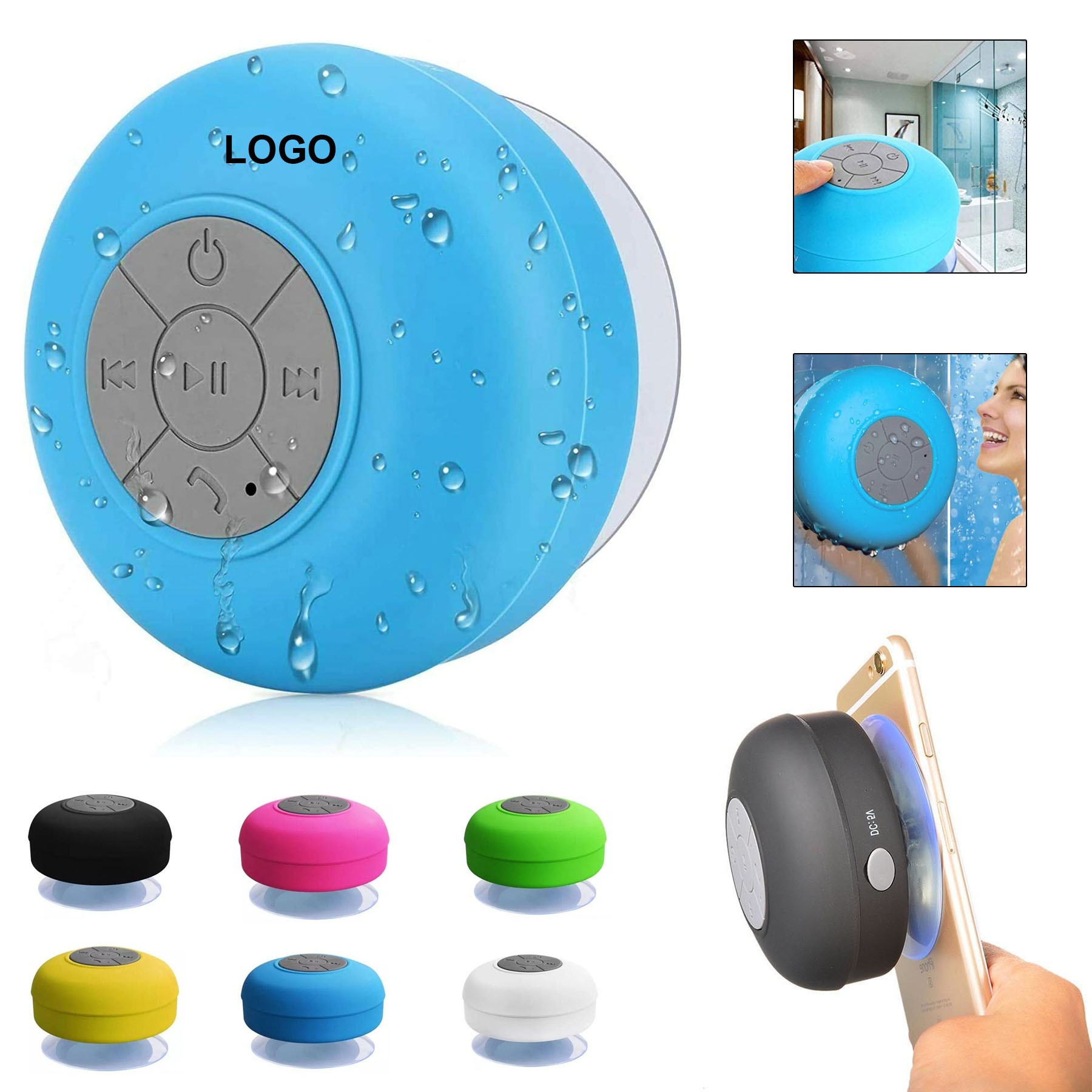 Waterproof Bluetooth Speaker with Suction Cup