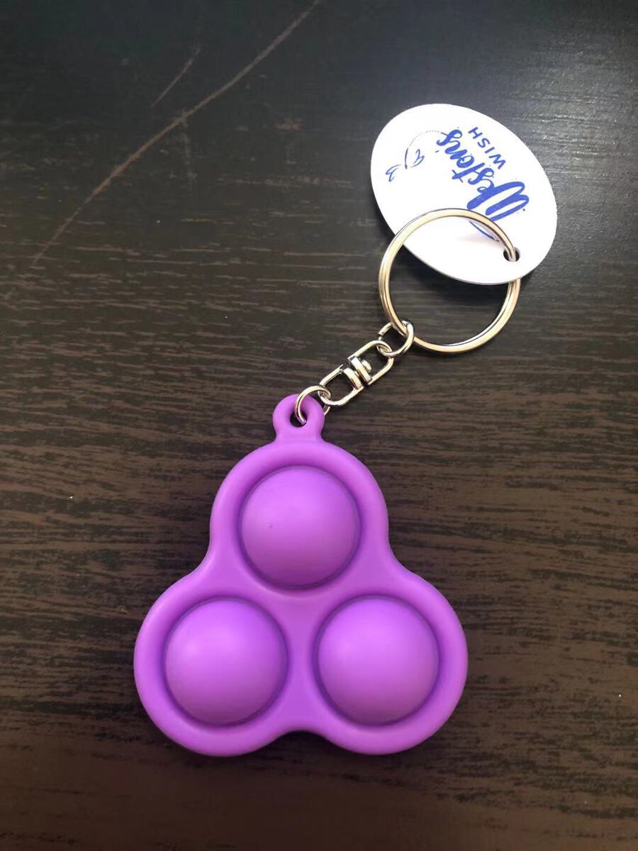 Economy Pop-It Fidget Keychain W/ Imprinted Tag 3