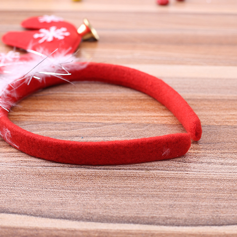 Christmas Elk Antler Head Hoop with Bell 2