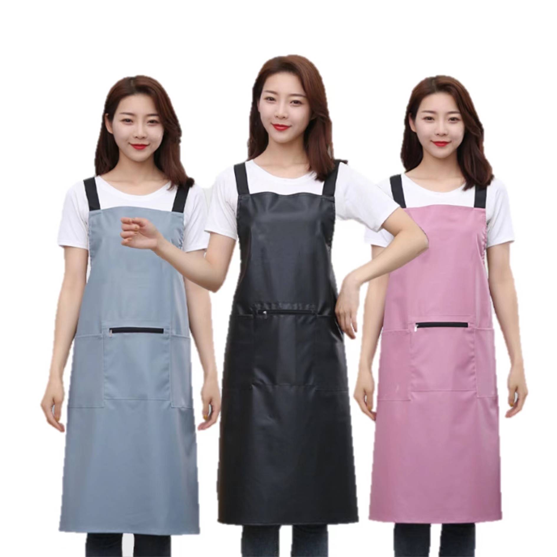 PU Leather Kitchen Apron For Women 2