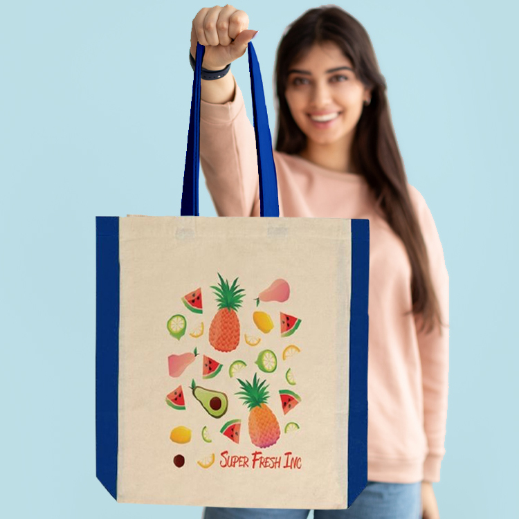 Side Color Cotton Tote 14