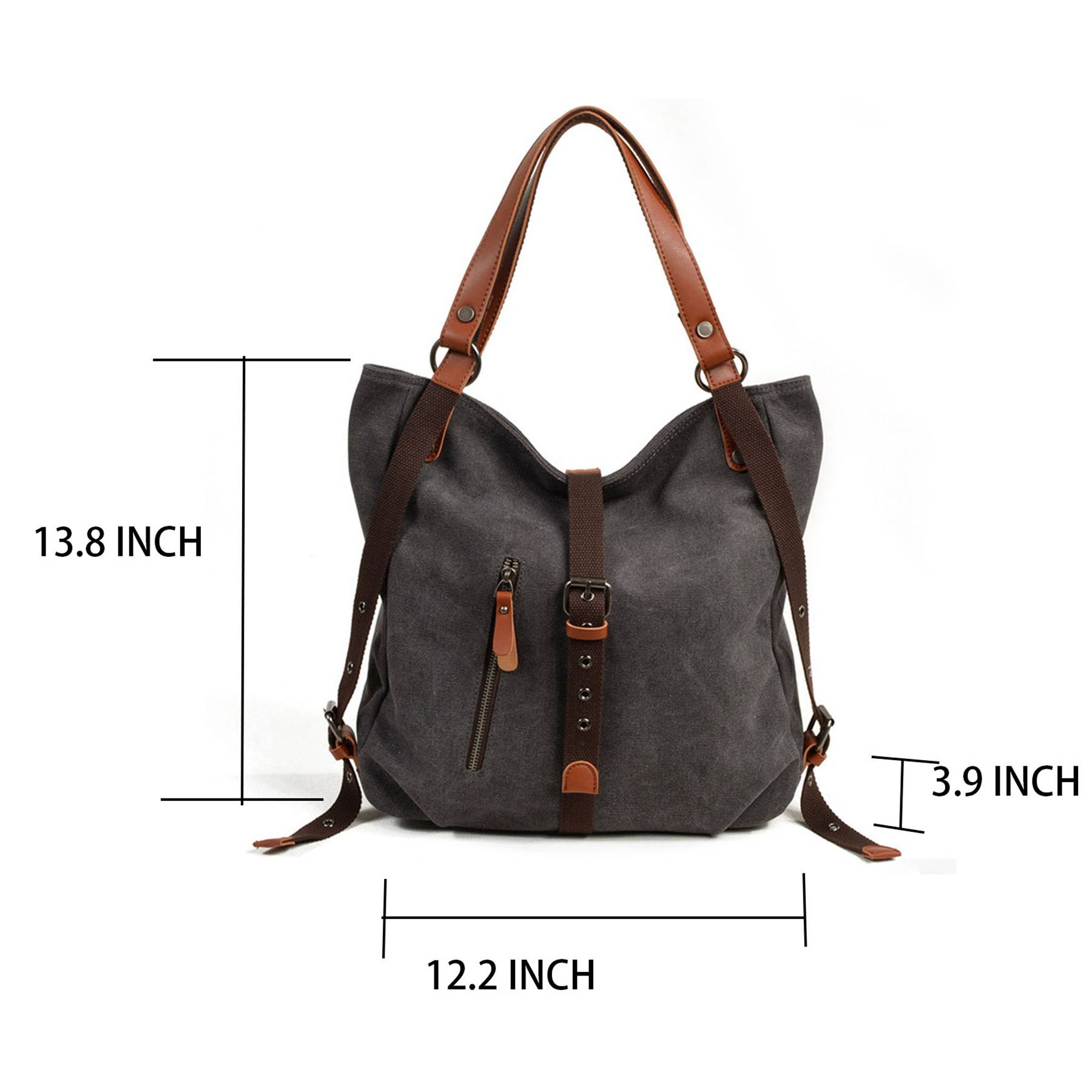 Canvas Multifunctional Shoulder Bucket Backpack 5