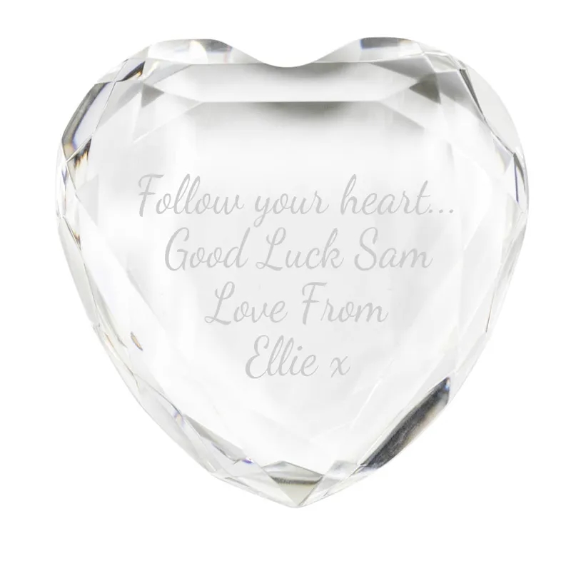 Crystal Heart Shaped Paperweight 4
