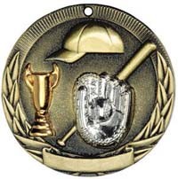 Baseball Tri-Colored Medal 2" 2