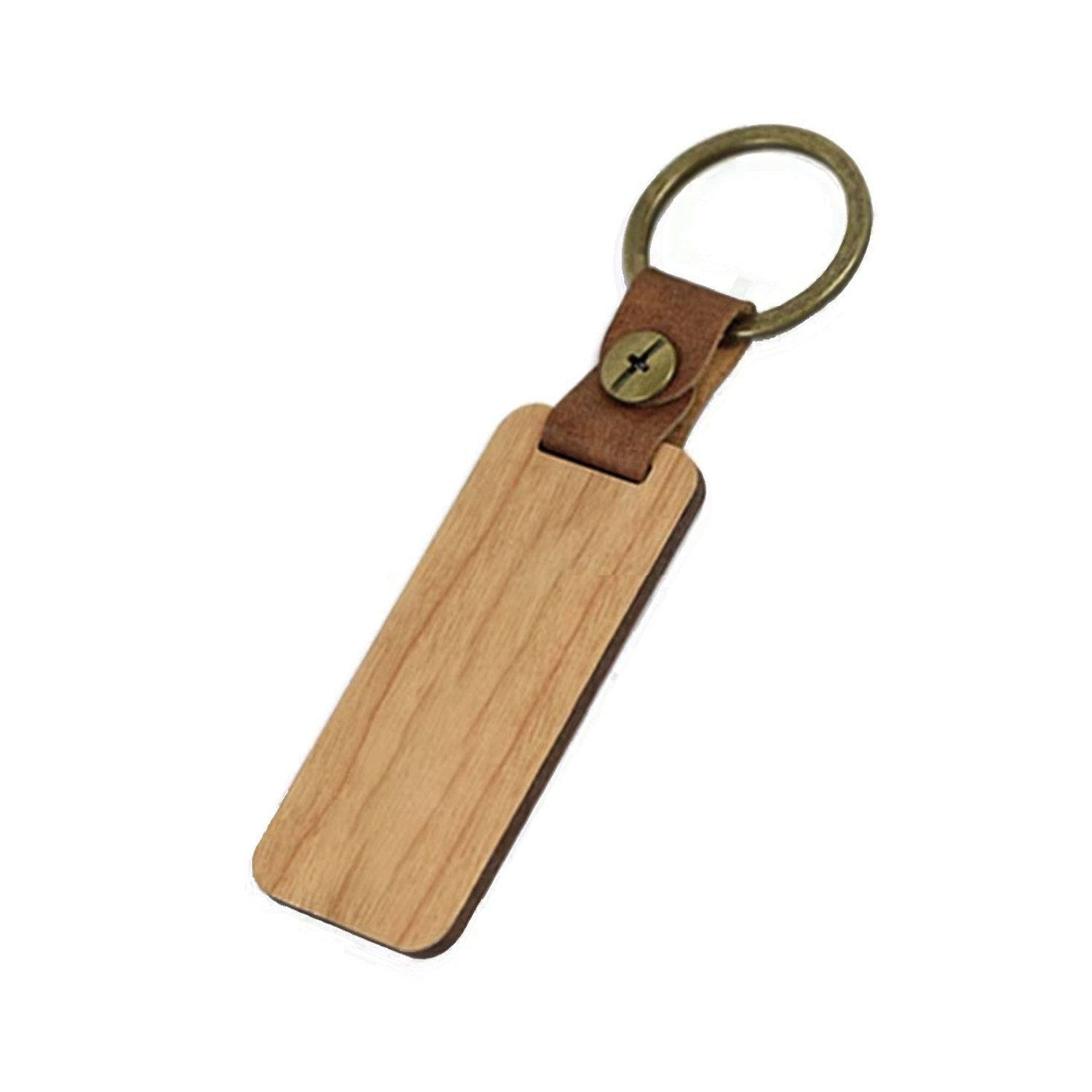 Wooden Rounded Rectangle Keychain 3
