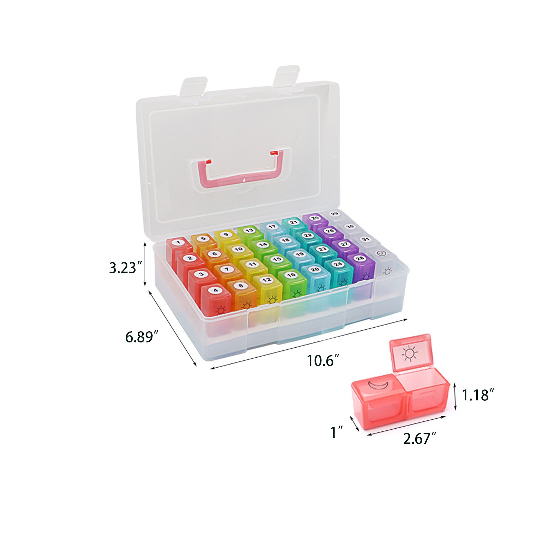 Container Storage Container Medicine Pill Box With Handle 2