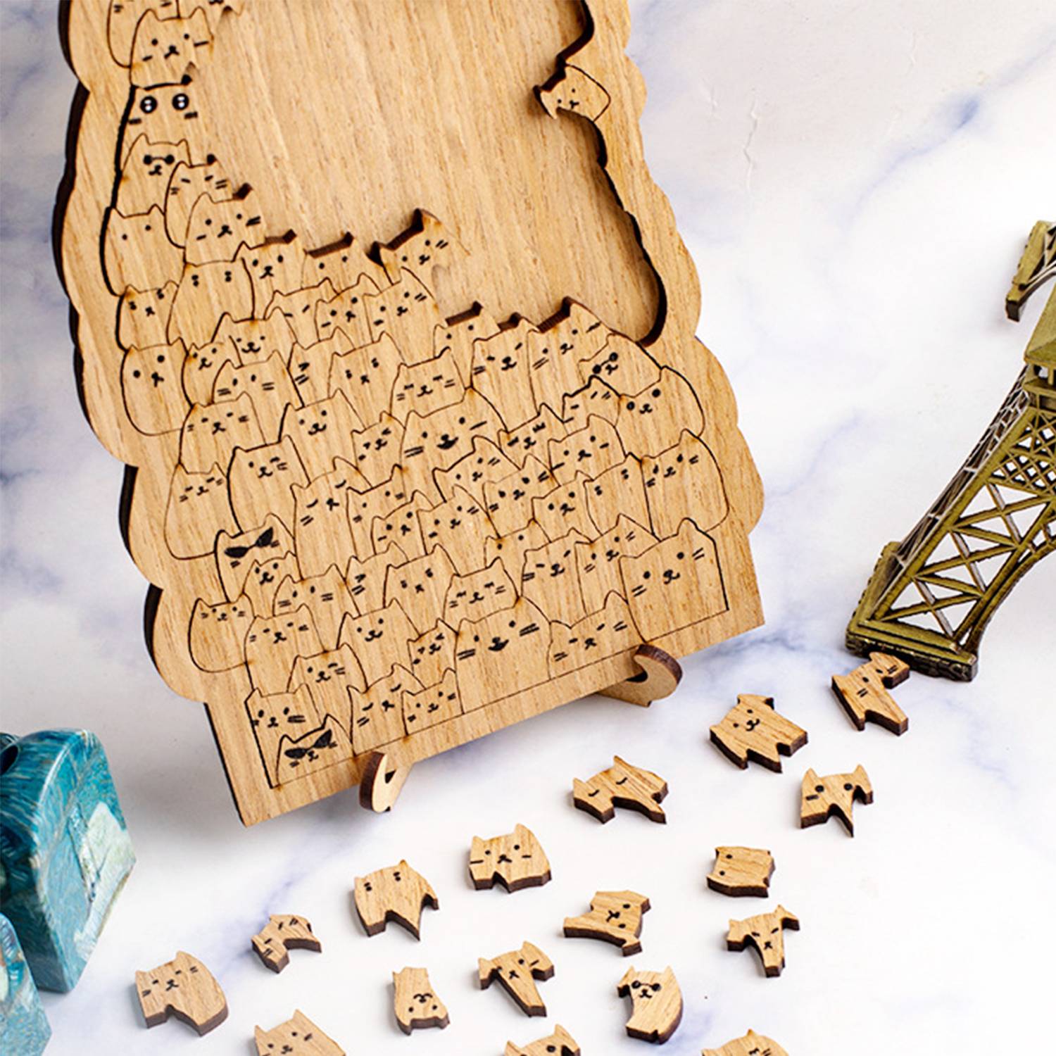 Hundred Cats Wooden Puzzle Toy 100 Pieces 3