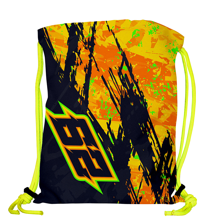 Super Drawstring Pack (Two side Imprint)-Neon Yellow Heavy Rope 8