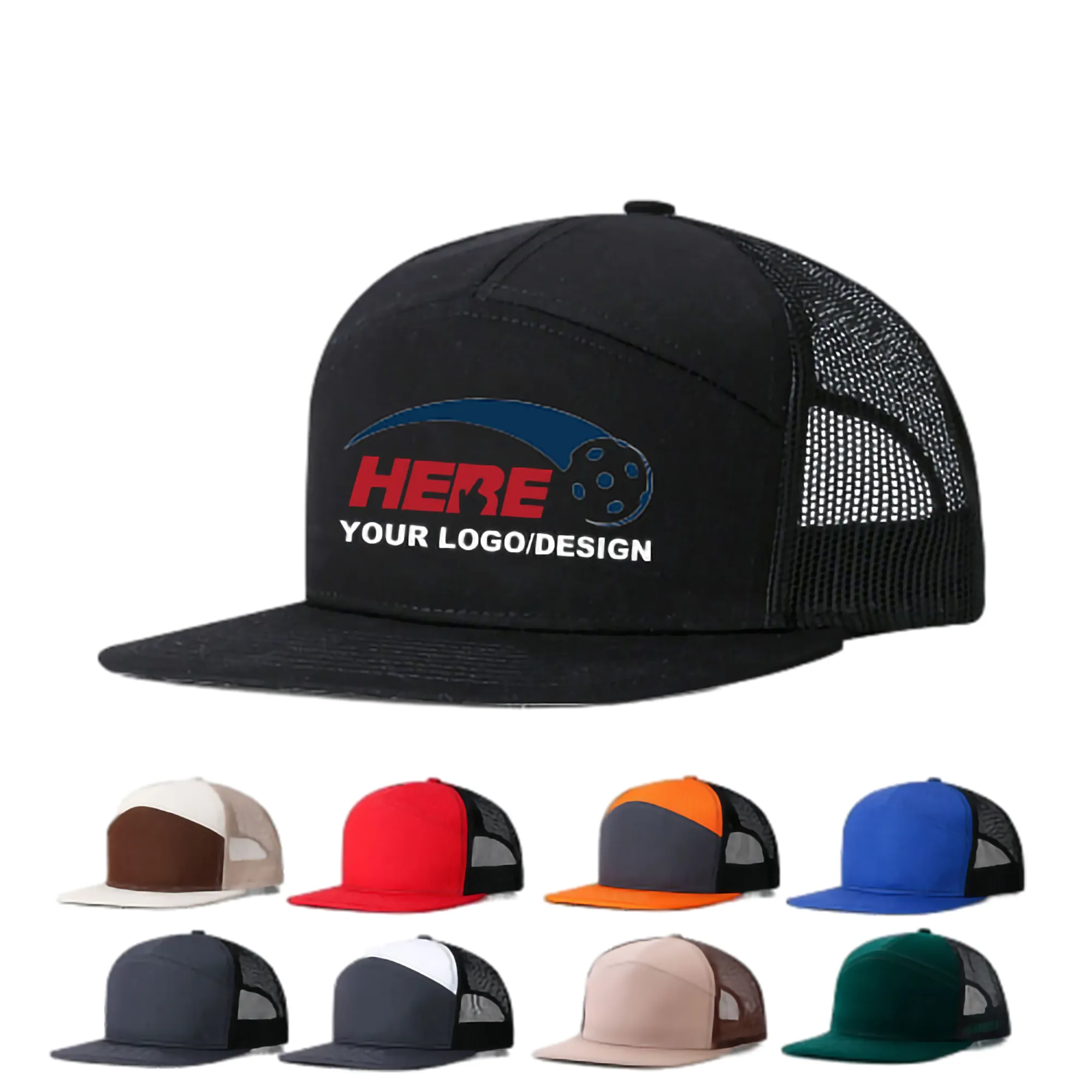 Adult Structured Flat Visor Snapback Cap 8