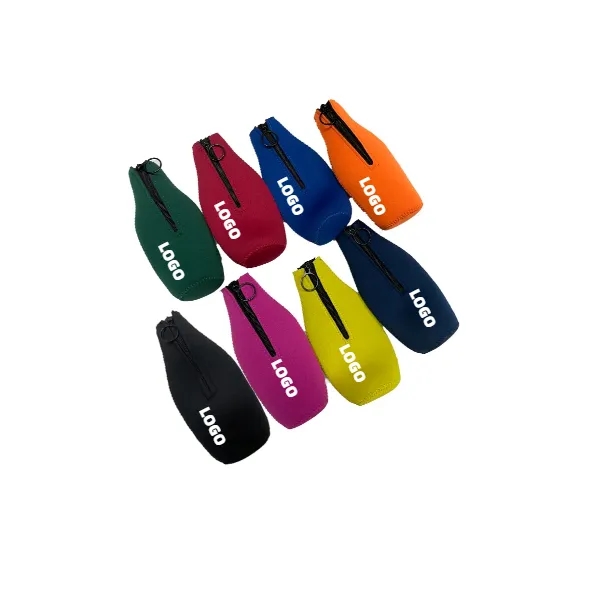 Customized Ring Zipper Collapsible Neoprene Bottle Cooler 5