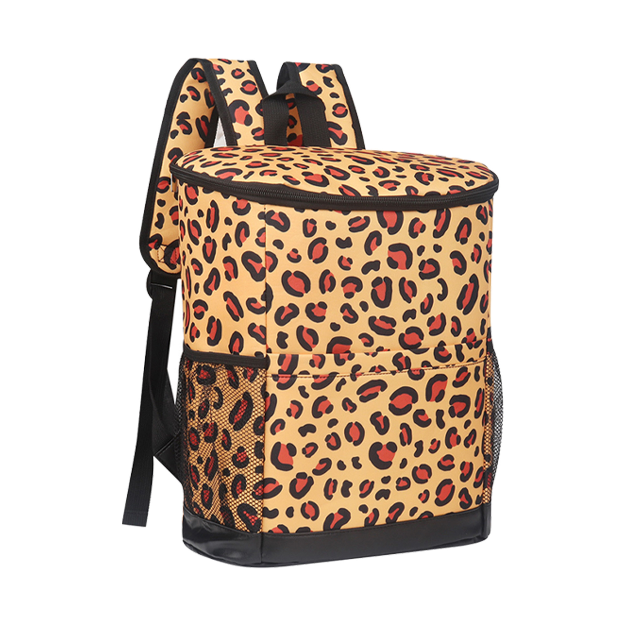 Oxford Leopard Print Double Shoulder Insulated Picnic Bag 4